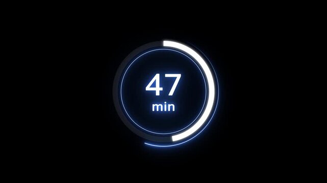 47 min clock icon animation. Clock 47-minute icon Digital and analog clock 47 minutes isolated on white background. and creating a stunning video.4k video.