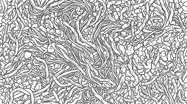 Intricate abstract line pattern of flowing fibers