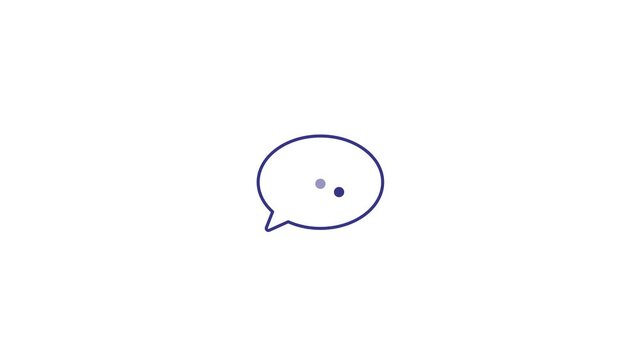 4K motion graphic of Text typing in messenger, with alpha channel transparency. 2D cartoon animation of Sending message, message bubble for custom text on white background.