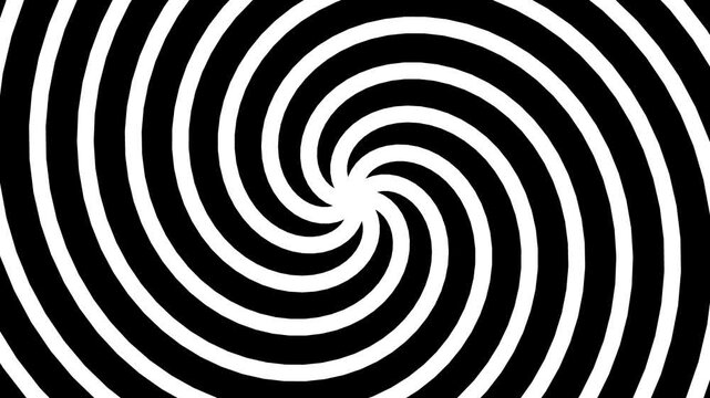 Black and White Hypnotic Spiral Animation