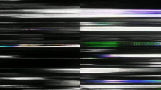 モノクロノイズに走るデジタルグリッチの乱れ