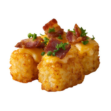 Minimalist trio of crispy tater tots