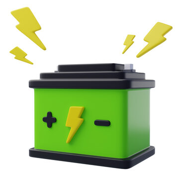 3D Battery Energy Power Electricity Concept