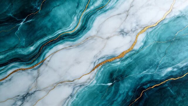 Blue and white marble with gold veins