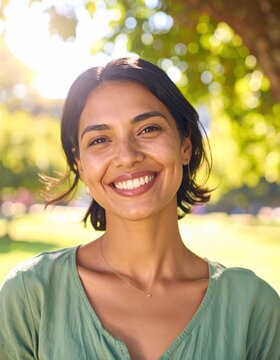 Woman smiling