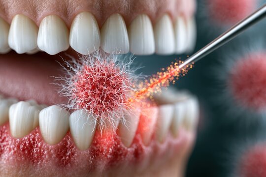 Conceptual illustration of gingivitis and gums