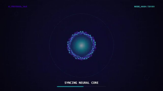 AI Neural Core Synchronization Digital Interface HUD