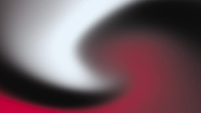 Abstract swirling blend of gradient colors black white and vibrant red with soft diffused light and smooth texture