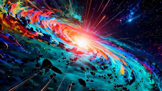 Colorful galaxy with bright center