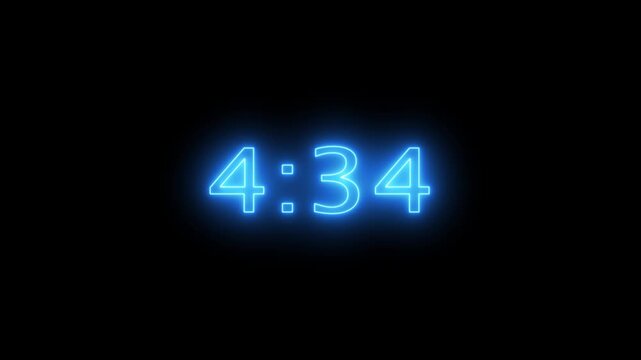 5 minutes displays a timer counting down minutes and seconds black background.