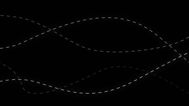 Animated dotted line path smooth curved trajectory motion for infographics and presentations animation. Animated dotted line path smooth curved trajectory motion for infographics. 4k