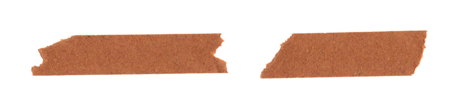 Two pieces of brown glitter washi tape strips for scrapbooking and crafts