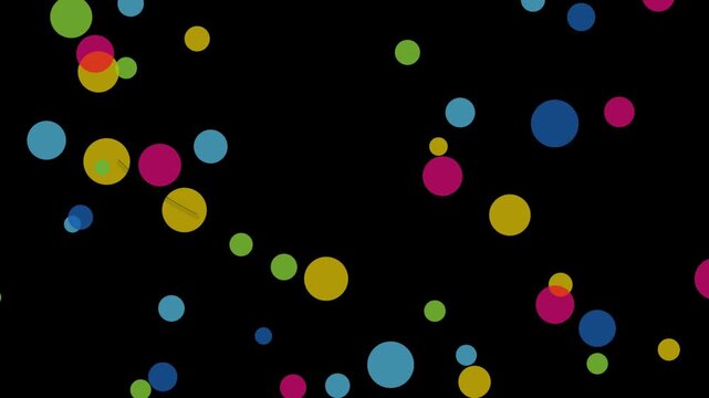 Colorful abstract dots on black background