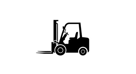 Naklejka premium Forklift vehicle silhouette represents industrial logistics and warehouse freight transport.