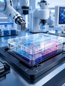 Biomedical Microfluidic Chip Lab Automation with Robotic Arm