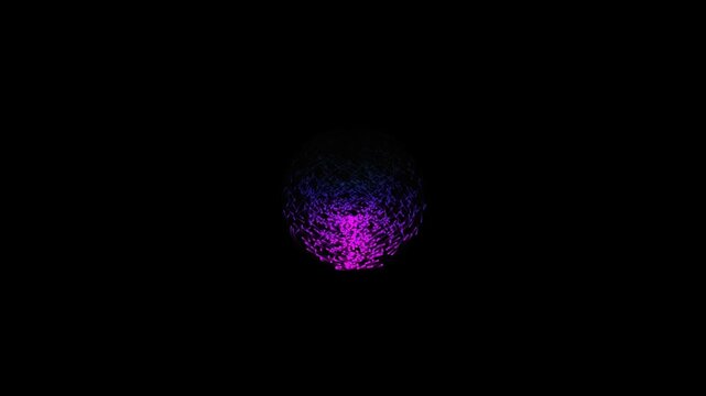 Abstract glowing purple and blue cosmic sphere in space