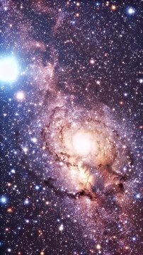 Vibrant Milky Way Galaxy in Deep Space - A breathtaking view of a spiral galaxy with glowing stars and nebulae in deep space.