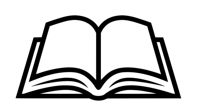 Open book with blank pages icon illustration.