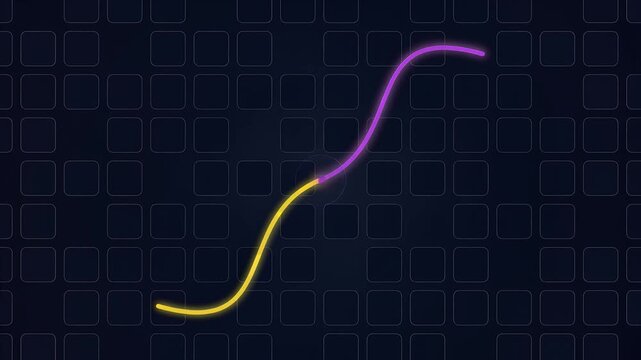 Animated digital path between two points on a navigation grid
