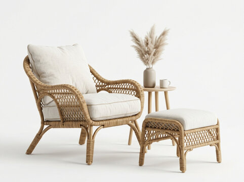 Minimalist Scandinavian Balcony Relaxation Furniture Graphic Asset