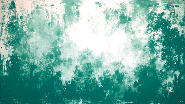 Abstract textured teal and white background representing nature or a cloudy sky with a distressed, grunge effect.