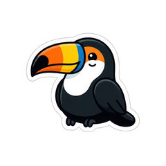 Naklejka premium Cute toucan bird sitting isolated on transparent background
