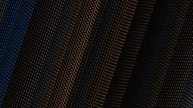 Close-up of dark fabric with diagonal blue and brown stripes