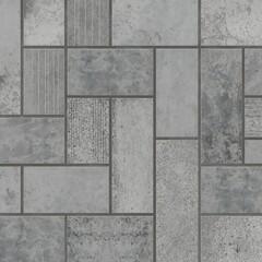 Fototapeta premium Grey natural stone brick wall pattern with textured rectangular tiles background exterior cladding architecture