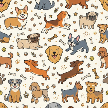 seamless pattern with dogs
