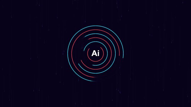 Modern ai concentric circles abstract design with glowing effect