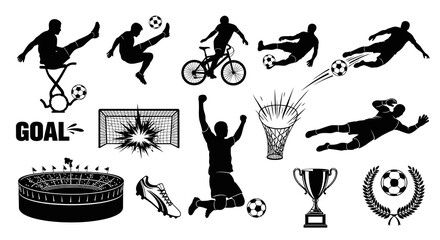 Obraz premium Soccer and Football Sports Silhouettes