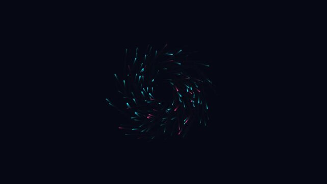 Colorful spiral light pattern on black background