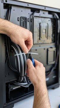 Precision Trimming of Zip Ties for a Clean and Organized Computer Build Interior