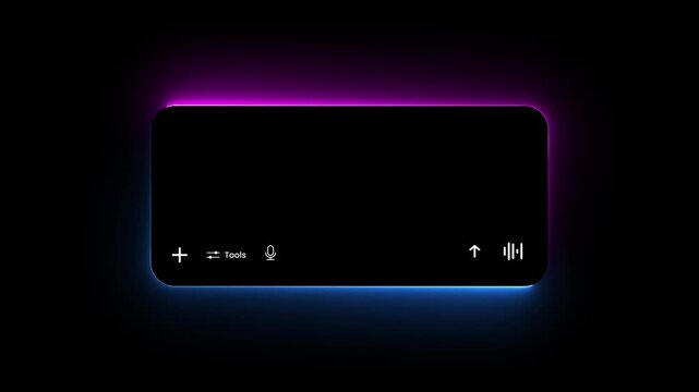 AI chatbot interface prompt area animation isolated on black background