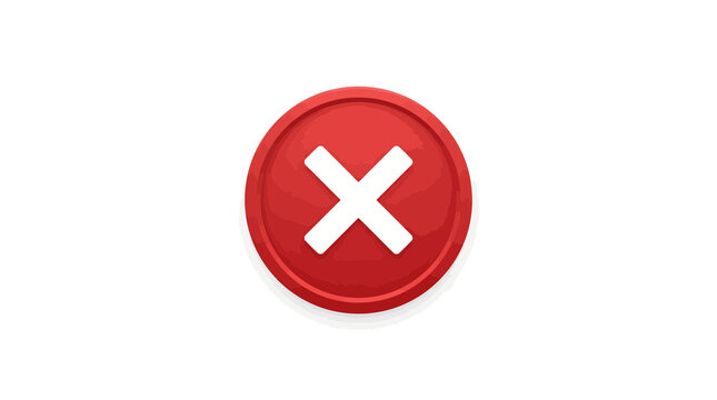 Red prohibition symbol with white cross on white background.