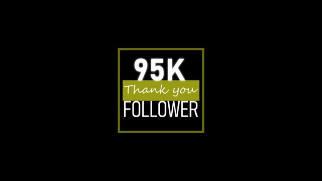 95 k followers thank you animated for social media milestone celebration