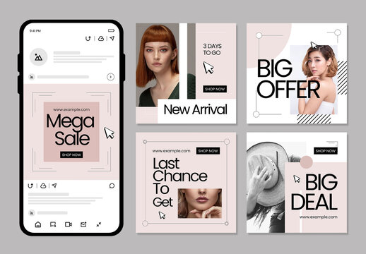 Fashion Sale Social Media Post Template Set