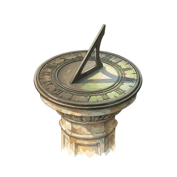 Sundial casting shadow on goal timeline conceptual illustration for project deadline planning, historical time tracking, milestone scheduling blogs, and strategic roadmap designs