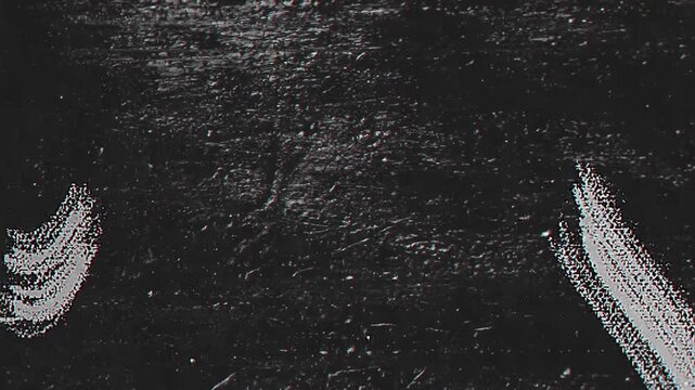 Abstract black background with white paint brush strokes and artistic texture film old transition 