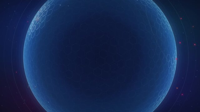 Firewall shield deflecting threats over dark background seamless loop