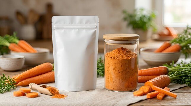 Natural Carrot Powder Nutrition Product Concept