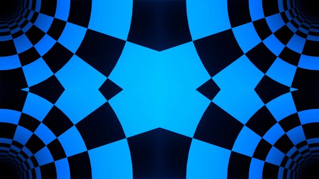 Blue Trendy Psychedelic Checkerboard Pattern Background VJ Loop in 4K