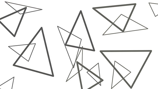 Abstract geometric overlapping triangles pattern background isolated on white background with copy space