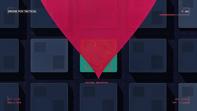 Futuristic digital data interface with blue grid layout