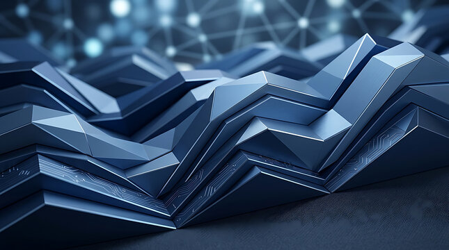 Abstract geometric 3D structure representing digital data
