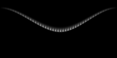 Naklejka premium Abstract Metallic Wave Ribbon Curved Minimal Futuristic Design On Black Background For Modern Art
