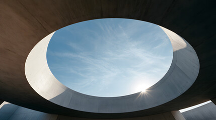 Fototapeta premium Minimal Circular Concrete Pavilion