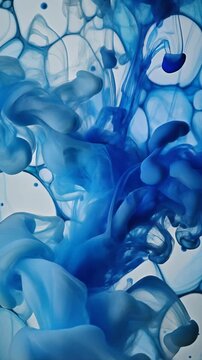 Abstract Blue Ink and Bubbles in Water Generative AI