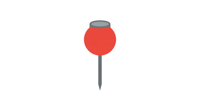 Red Round Push Pin Icon Vector Illustration