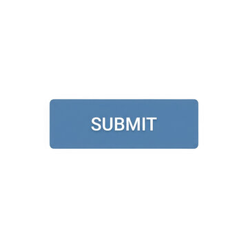 Blue submit button isolated on transparent background